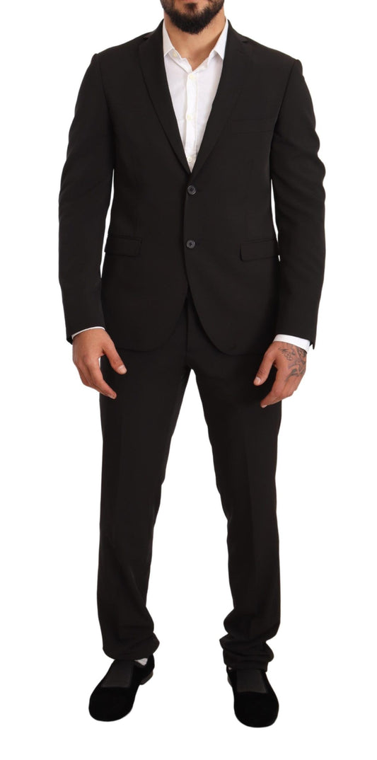 Domenico Tagliente Elegant black two-piece slim fit suit