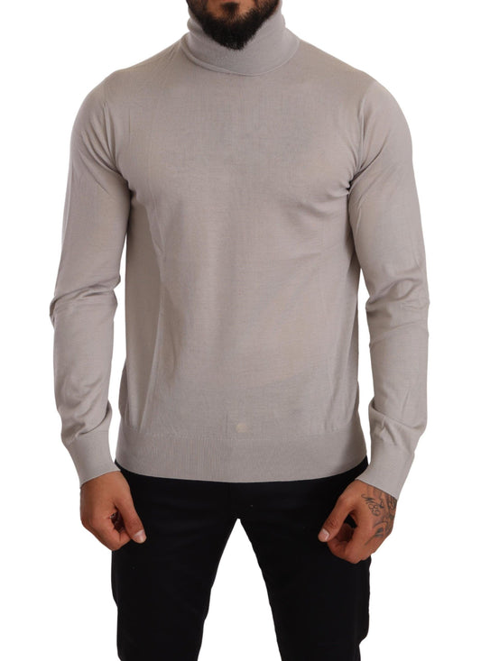 Dolce &amp; Gabbana Elegant light blue cashmere turtleneck sweater