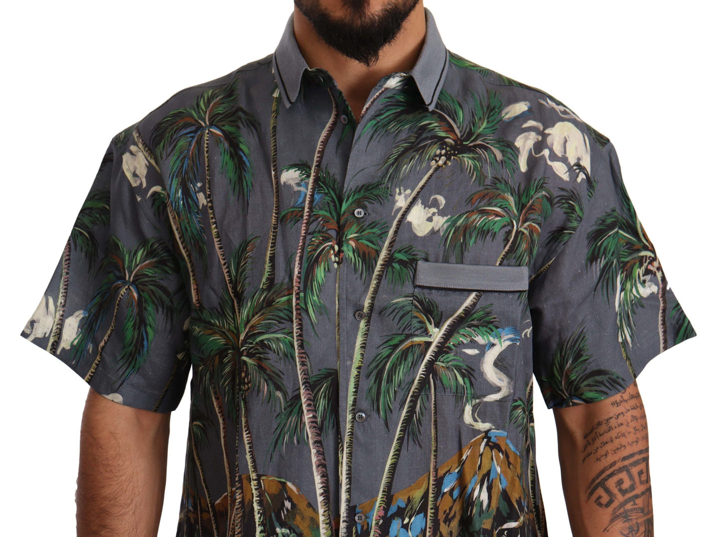 Dolce &amp; Gabbana Tropical Elegance Linen Silk Men's Shirt