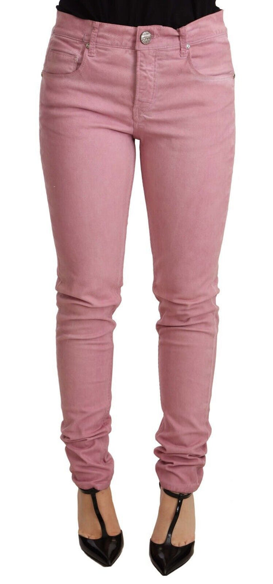 Acht Elegante Slim Fit Pink Denim Jeans