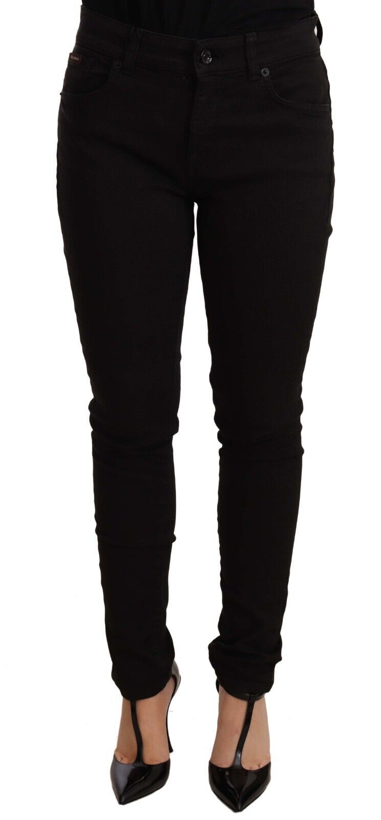 Dolce & Gabbana Schicke schwarze Skinny Denim Jeans mit mittlerer Taille