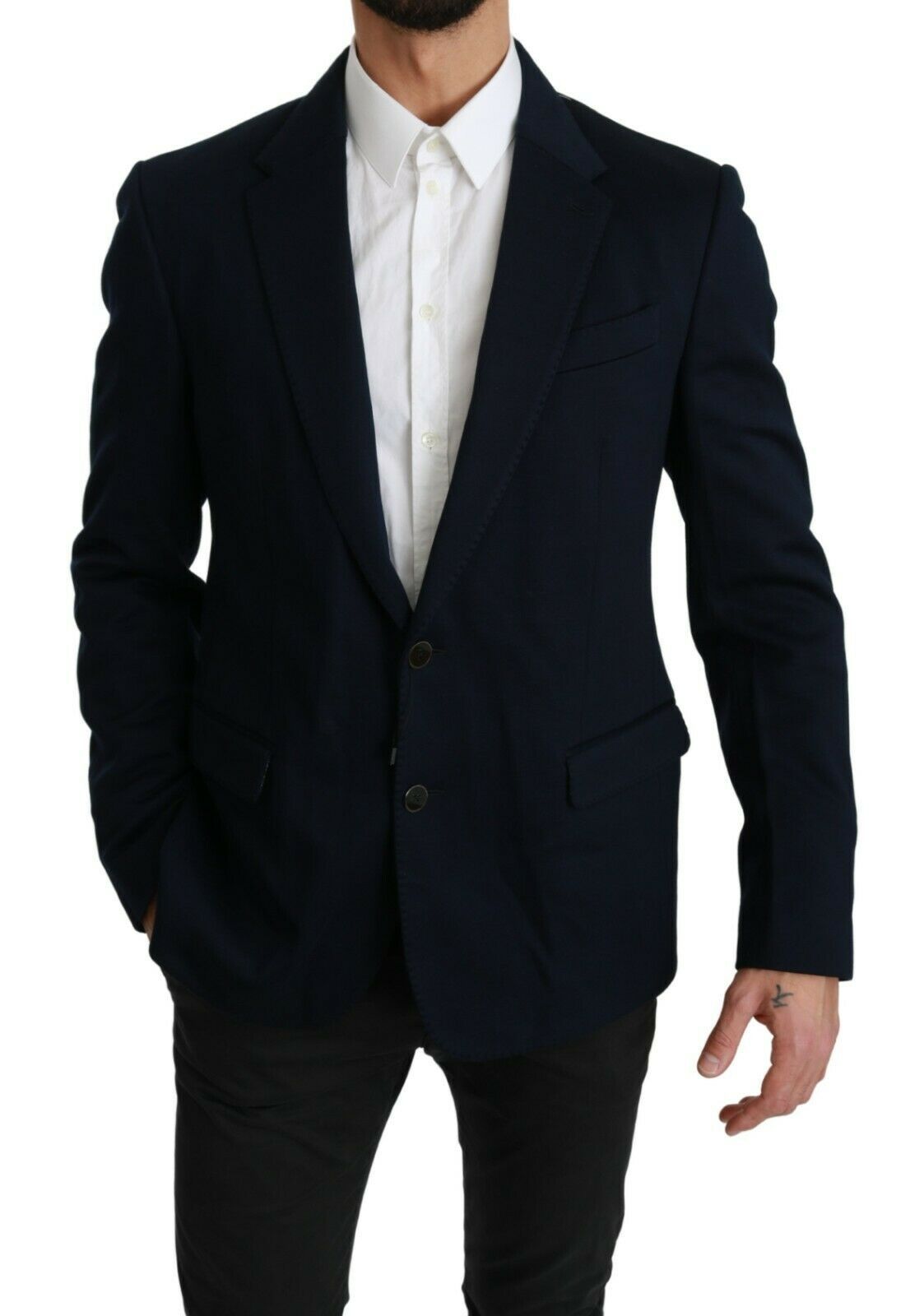 Dolce & Gabbana Eleganter schmal geschnittener dunkelblauer Herren-Blazer