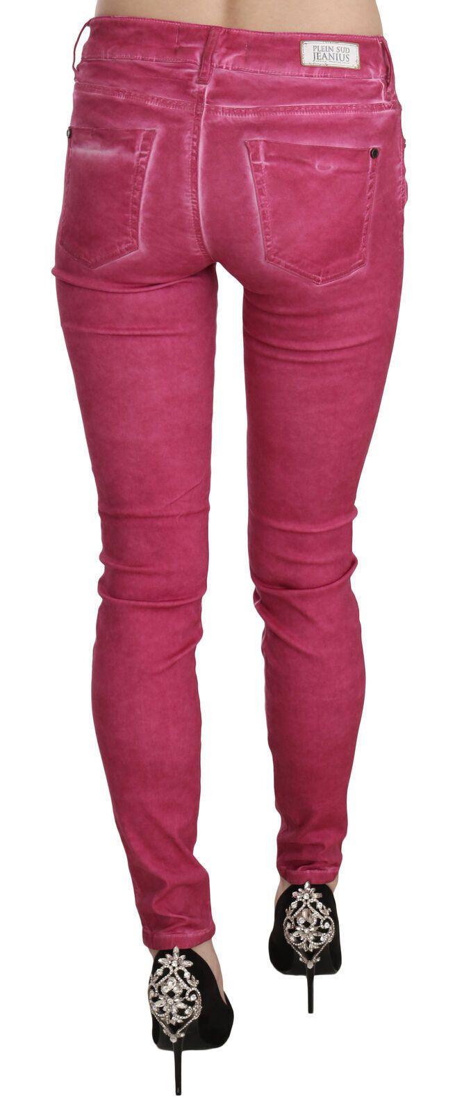 Dolce &amp; Gabbana Chic Pink Mid Waist Skinny Housut