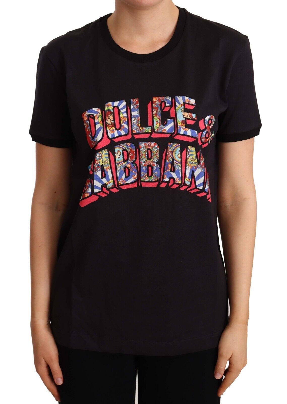 Dolce &amp; Gabbana Elegant Logo T-paita mustaa puuvillaa