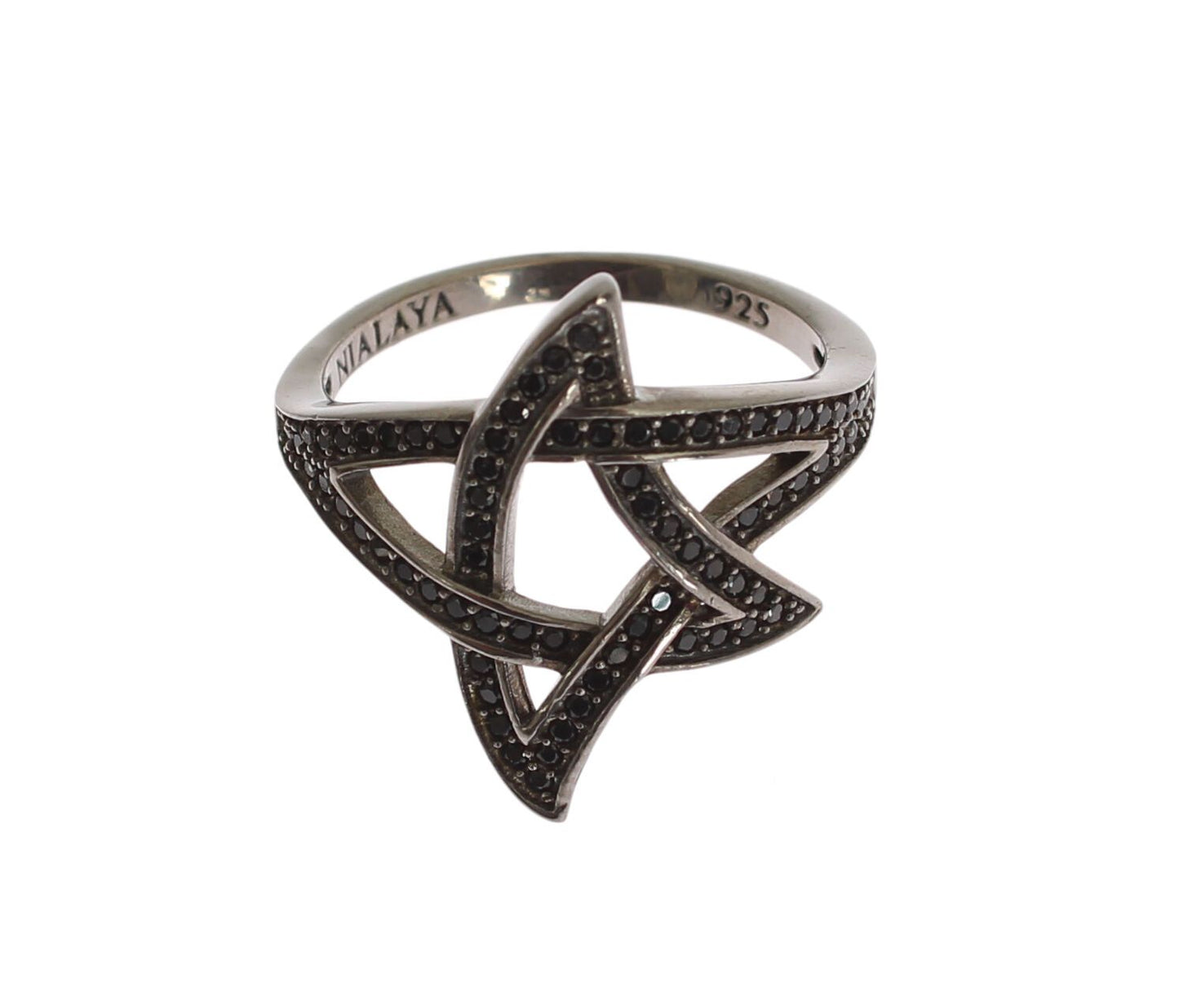 Nialaya Chic Black Rhodium Silver CZ kristallisormus