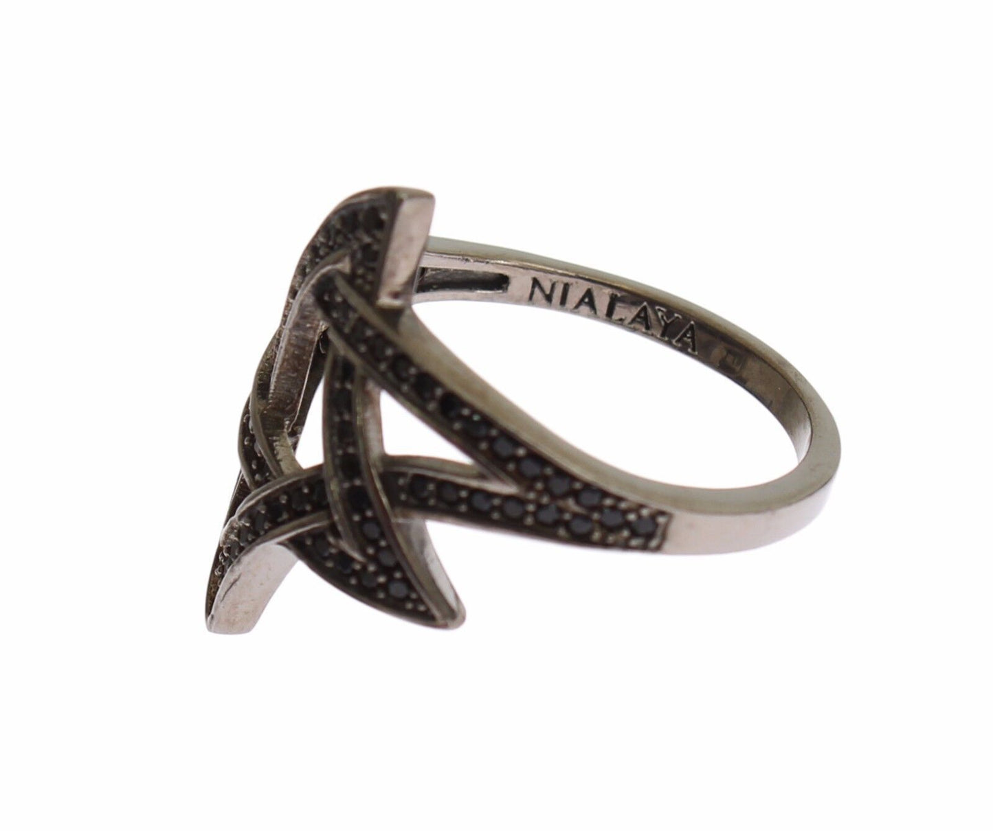 Nialaya Chic Black Rhodium Silver CZ kristallisormus