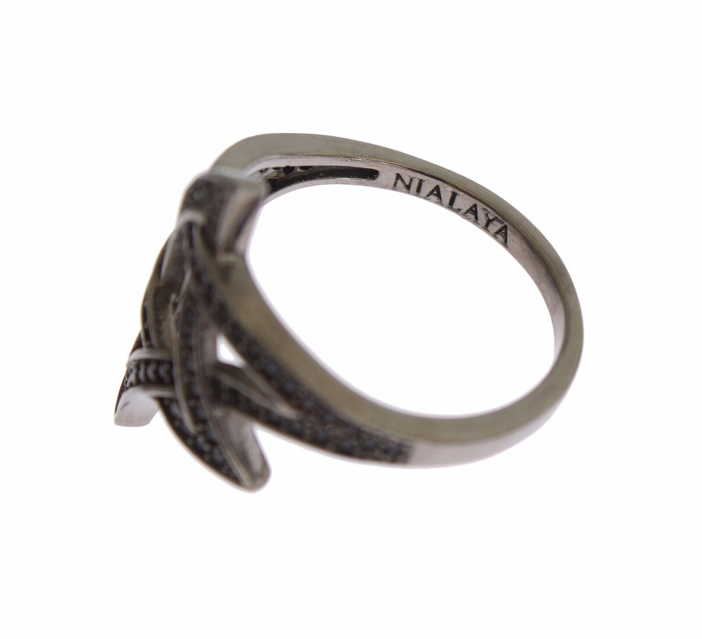 Nialaya Chic Black Rhodium Silver CZ kristallisormus