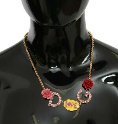 Dolce &amp; Gabbana statement necklace with gold crystal charm