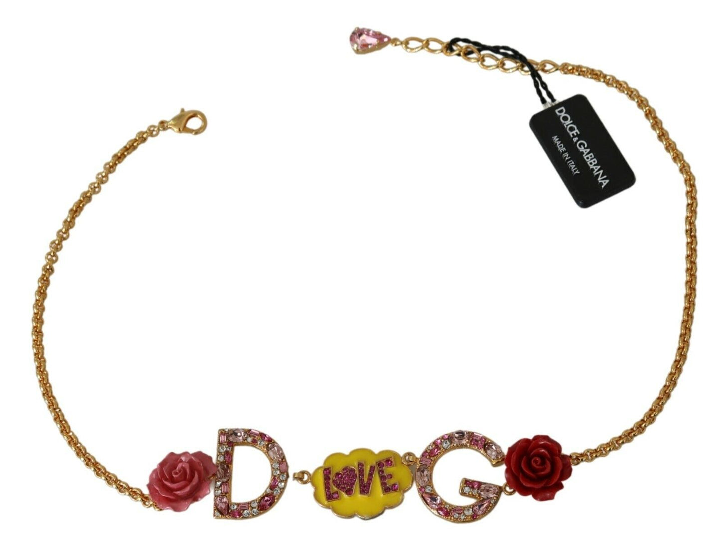 Dolce &amp; Gabbana statement necklace with gold crystal charm