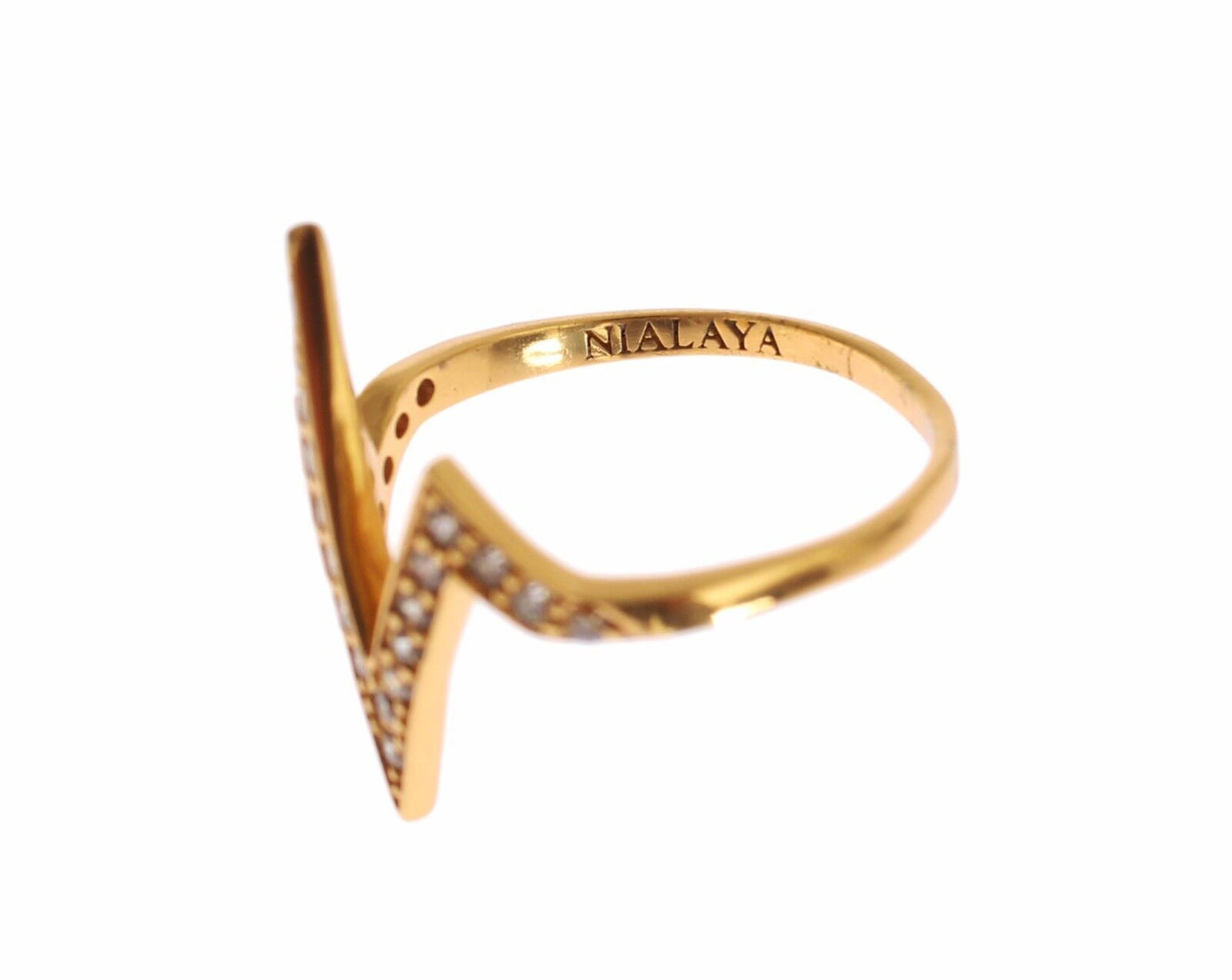 Nialaya Glamorous ring in gold-plated sterling silver