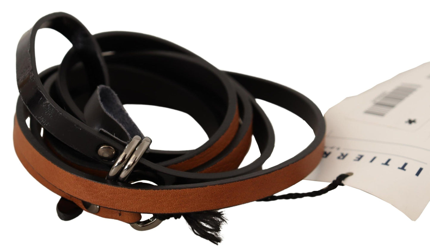 Costume National Elegant Brown Leather Belt for Fashion