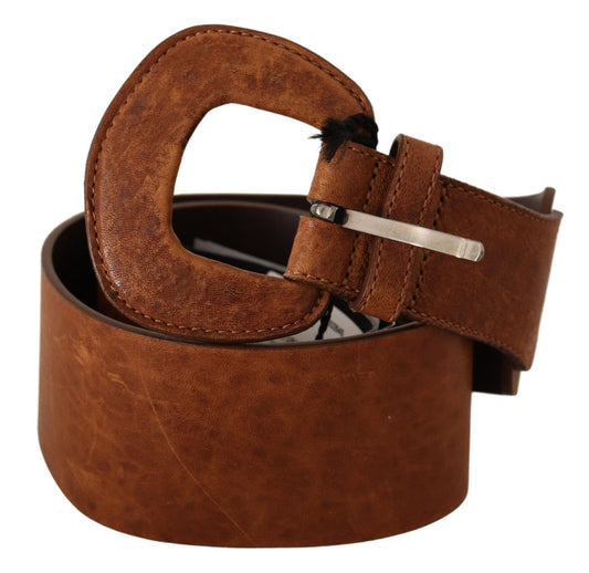 Costume National Elegant Brown Leather Belt for Fashion