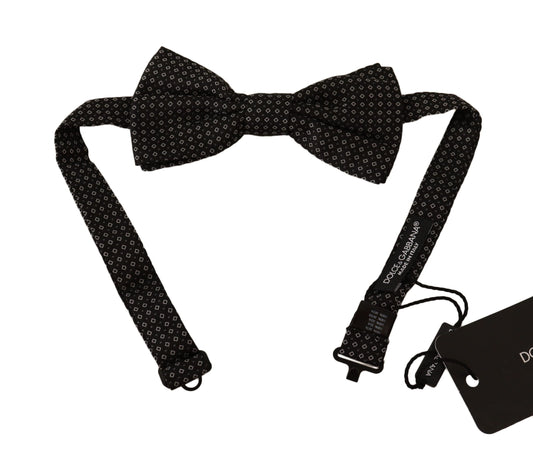 Dolce &amp; Gabbana Elegant patterned silk bow tie in black