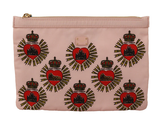 Dolce &amp; Gabbana Elegant Pink Heart Clutch -lompakko