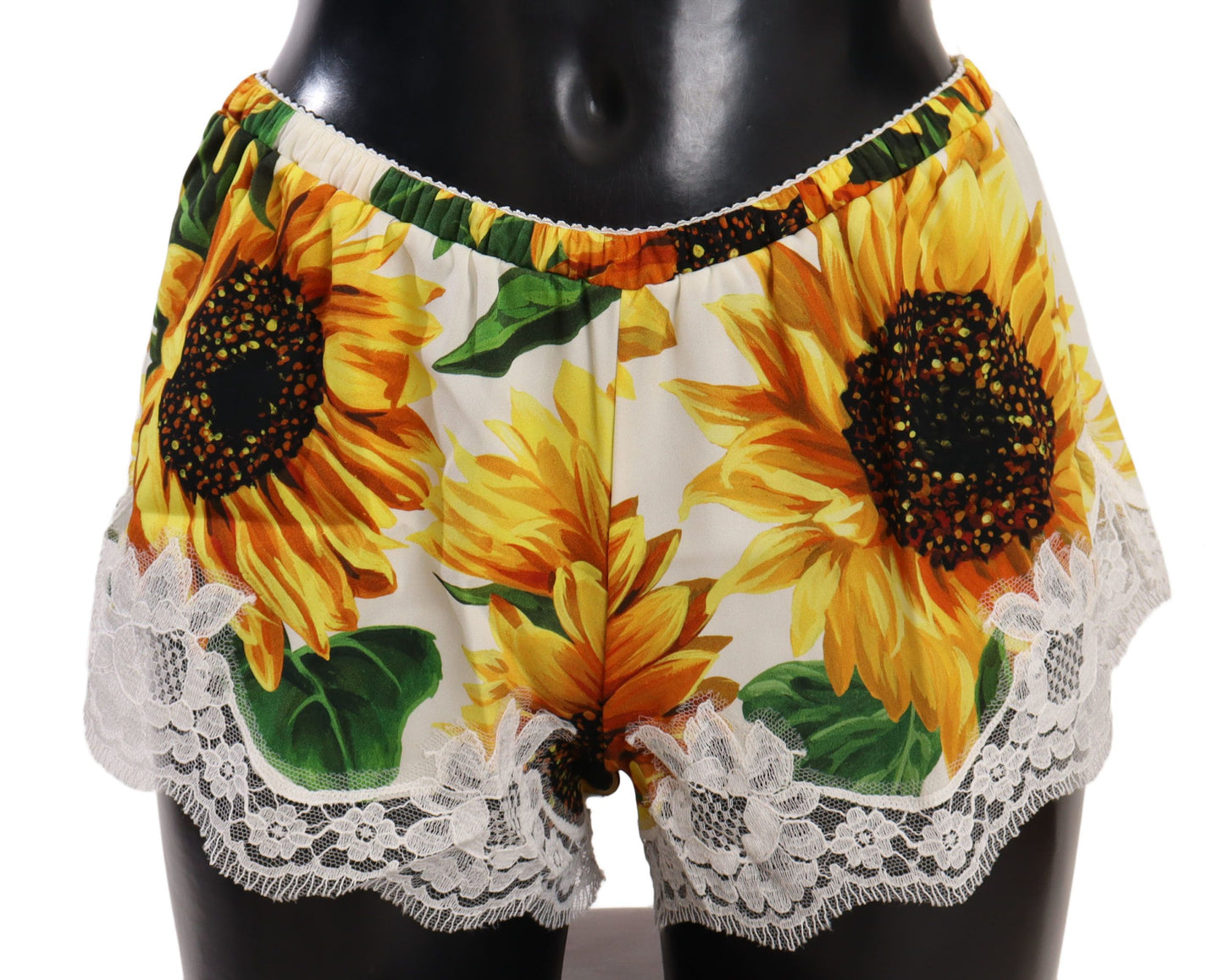 Dolce &amp; Gabbana Sunflower Lace Lingerie Shortsit - Silk Blend