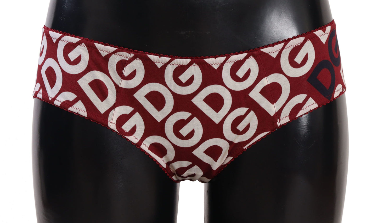 Dolce &amp; Gabbana Chic Maroon White -logoiset uimahousut