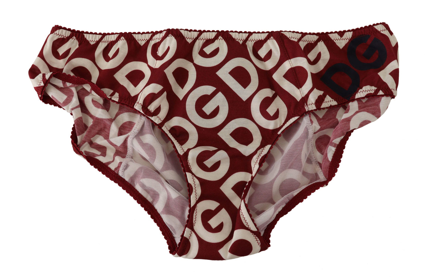 Dolce &amp; Gabbana Chic Maroon White -logoiset uimahousut