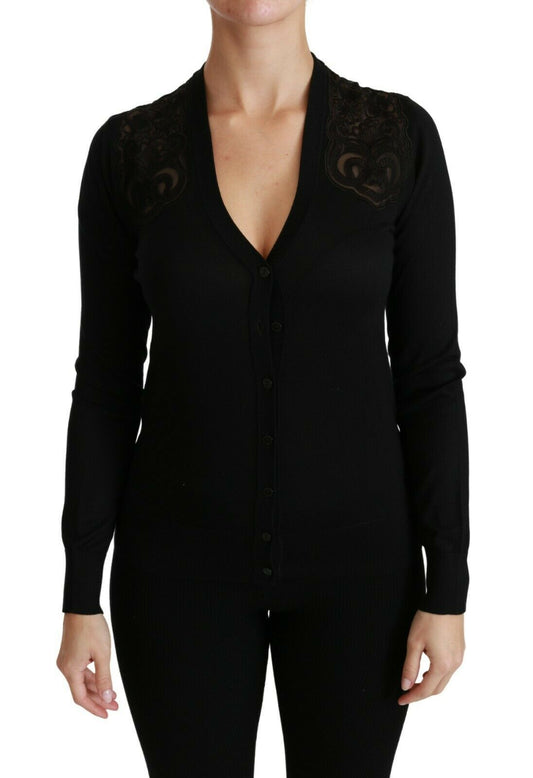 Dolce &amp; Gabbana Seductive silk blend cardigan with lace