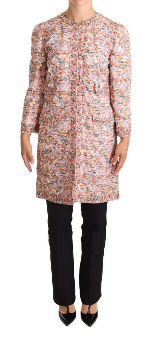 Dolce & Gabbana Eleganter Trenchcoat aus Seide mit Blumenmuster