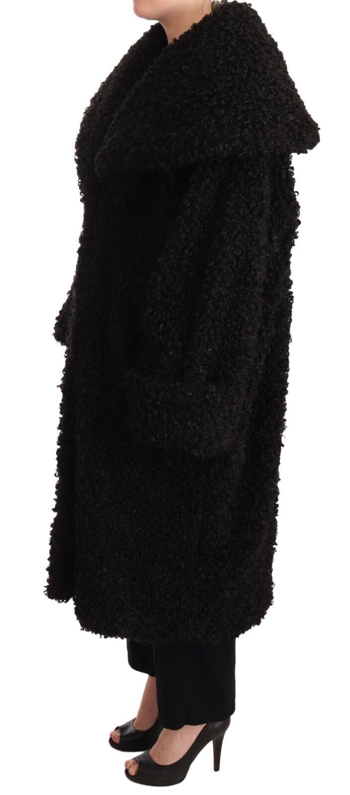 Dolce &amp; Gabbana Elegant Black Fur Cape Trenditakki