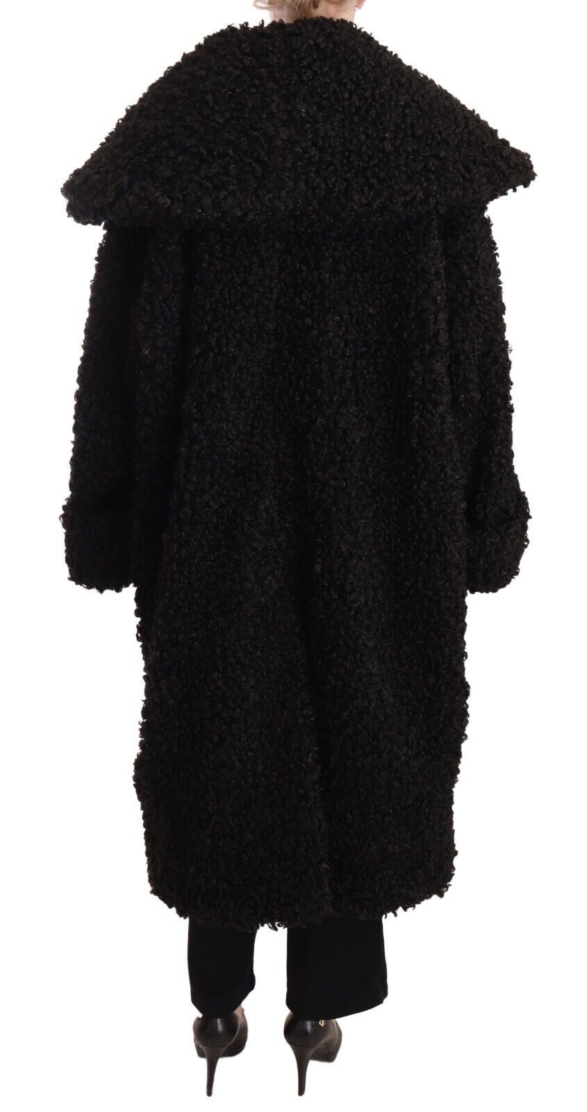 Dolce &amp; Gabbana Elegant Black Fur Cape Trenditakki