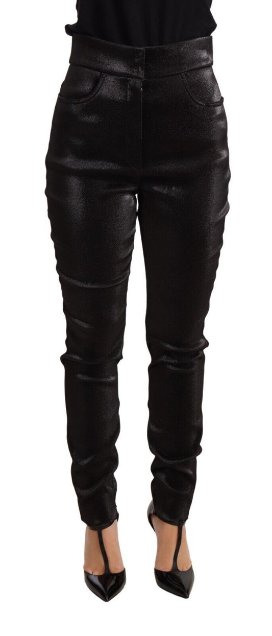 Dolce &amp; Gabbana Elegant Slim Fit Shimmering Cropped Pants