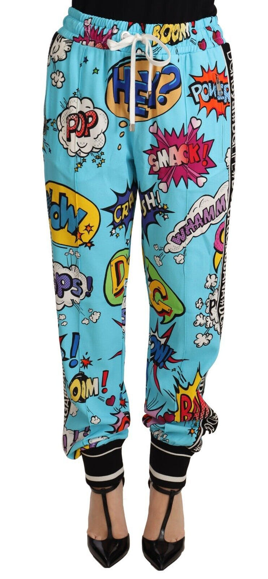 Dolce &amp; Gabbana Chic knitted jogging pants with cartoon print