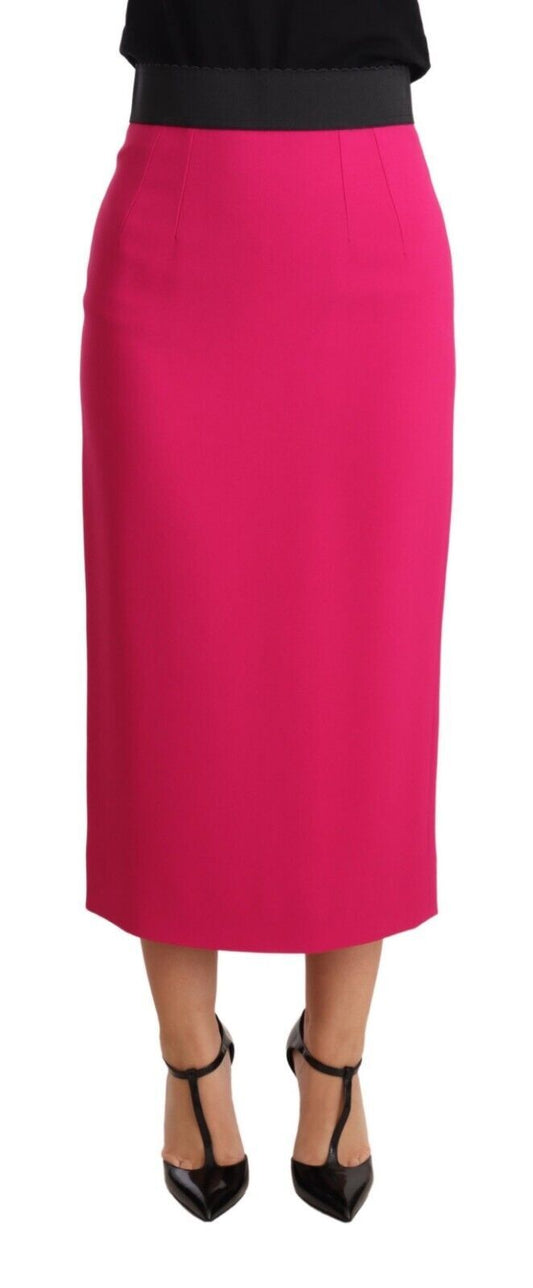 Dolce &amp; Gabbana Elegant High Waist Pencil Skirt in Pink