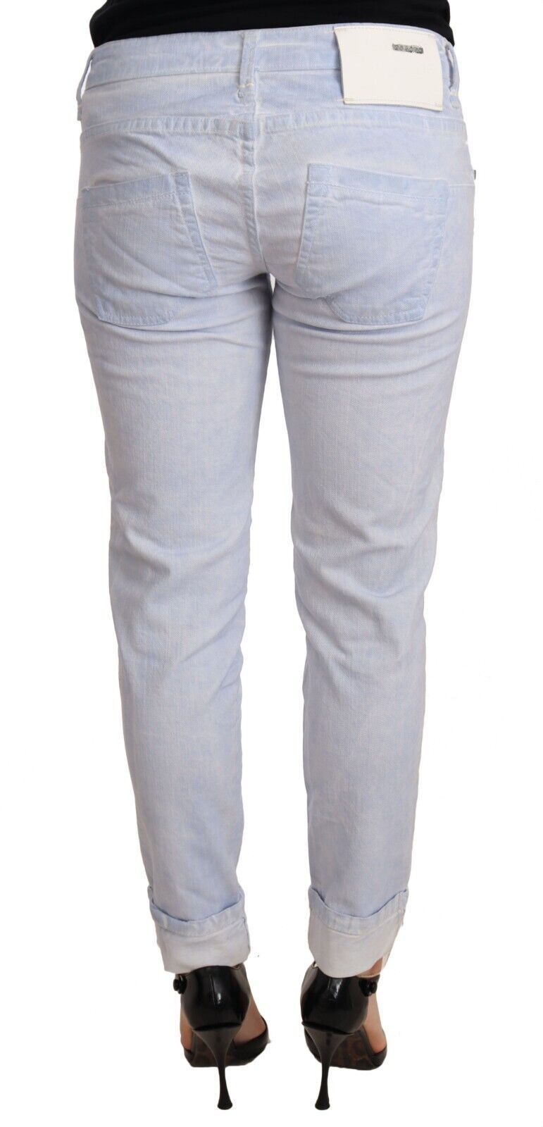 Eight Light Blue Cotton Push-up Denim Jeans