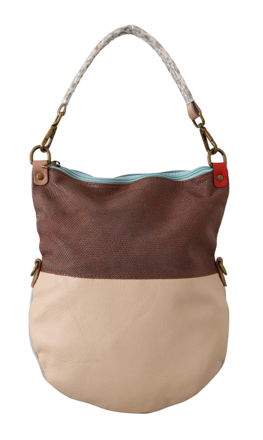 EBARRITO Chic multicolor leather bag with gold accents