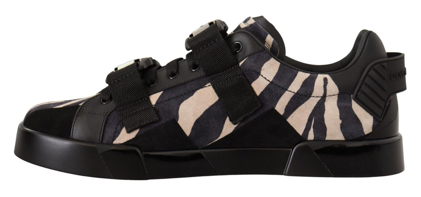 Dolce &amp; Gabbana Zebra Suede Low Top Fashion -lenkkarit