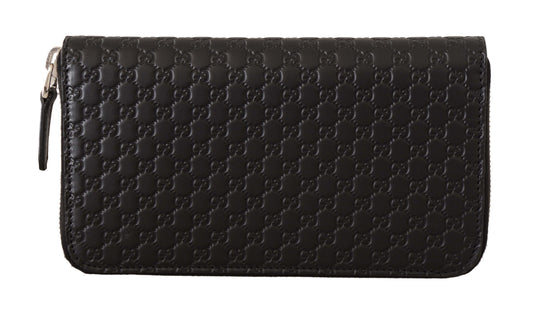 Gucci Elegant black leather zip-around wallet