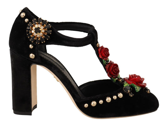 Dolce &amp; Gabbana elegantit Mary Jane -pumput T-hihnalla samettia