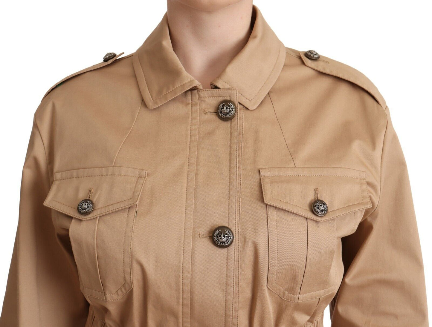 Dolce &amp; Gabbana Chic Beige Button Down -takki koristeilla