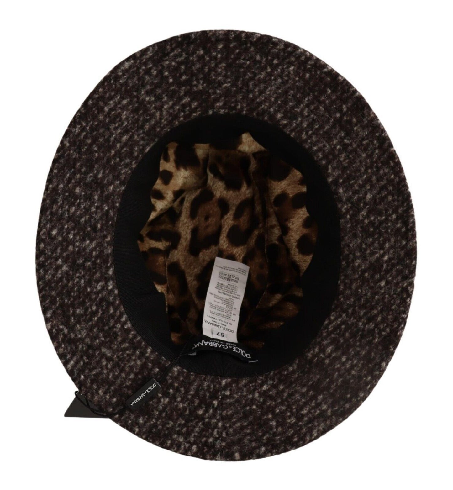 Dolce &amp; Gabbana Elegant grey tweed hat with wide brim