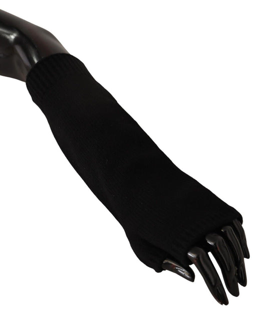 Dolce & Gabbana Elegante Schwarze Fingerlose Handschuhe aus Kaschmir