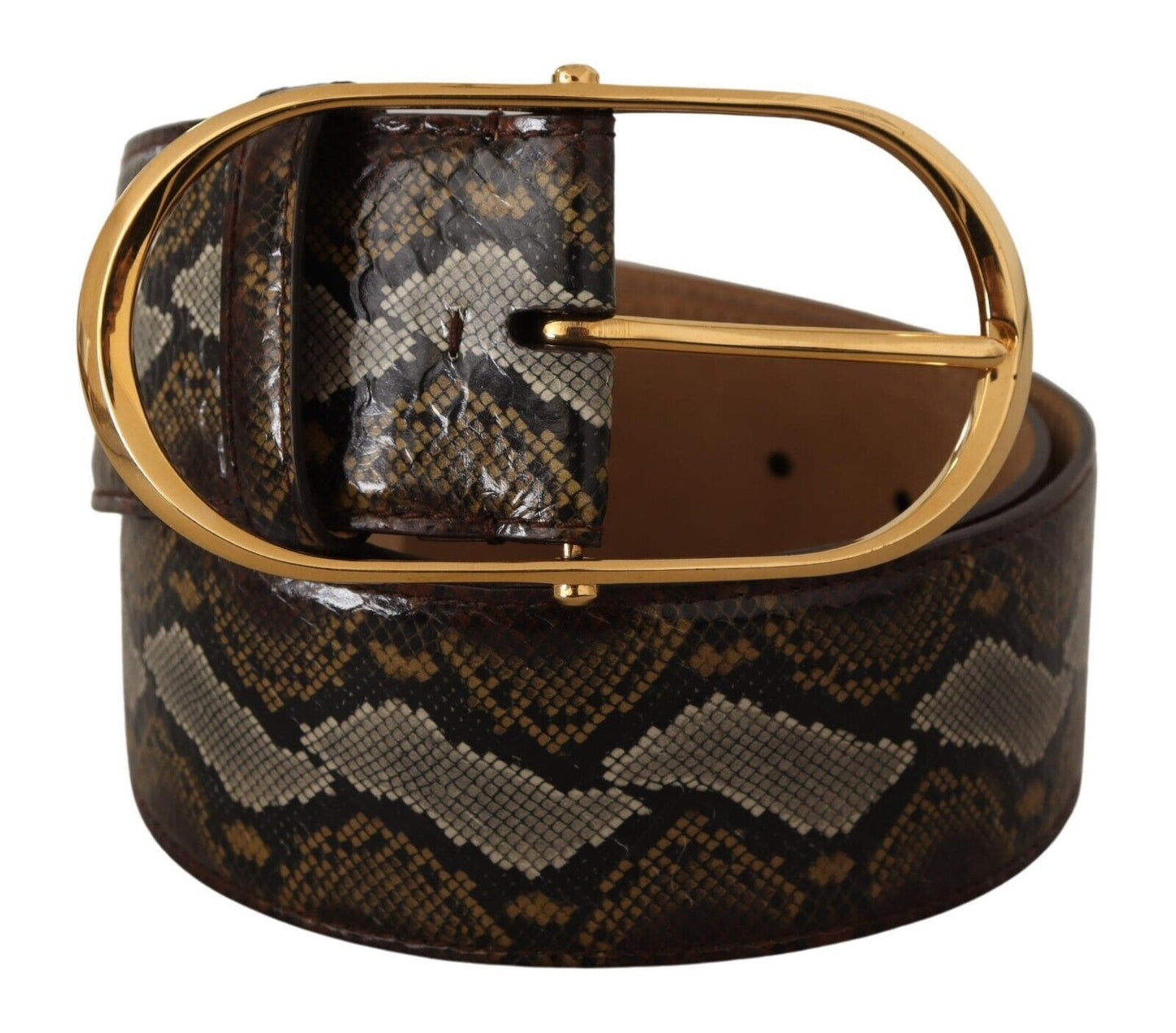 Dolce &amp; Gabbana Elegant leather belt with oval buckle in gold