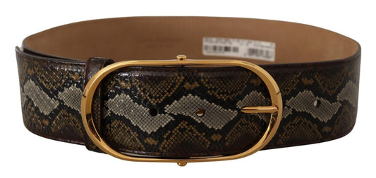 Dolce &amp; Gabbana Elegant leather belt with oval buckle in gold