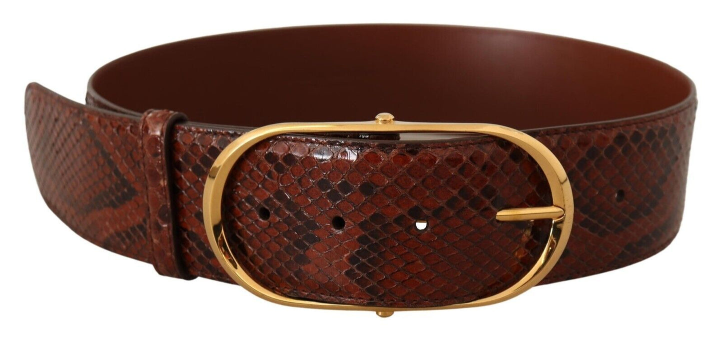 Dolce &amp; Gabbana Elegant Python Snakeskin Leather Belt