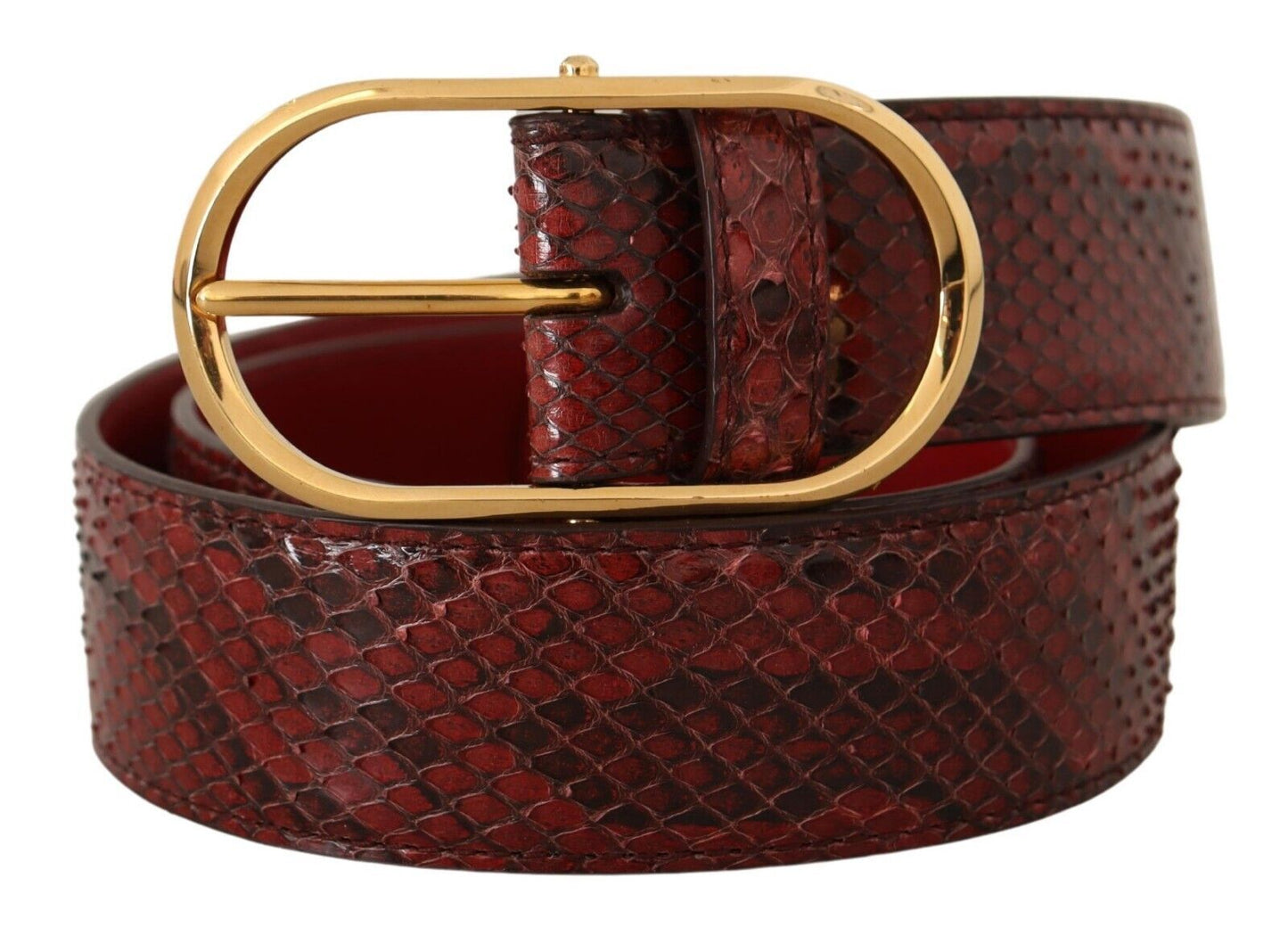 Dolce &amp; Gabbana Elegant leather belt made of red snake skin