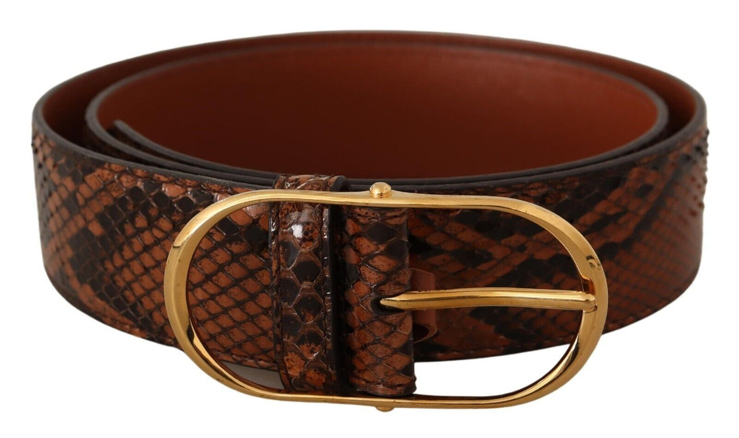 Dolce &amp; Gabbana Elegant leather belt with gold buckle