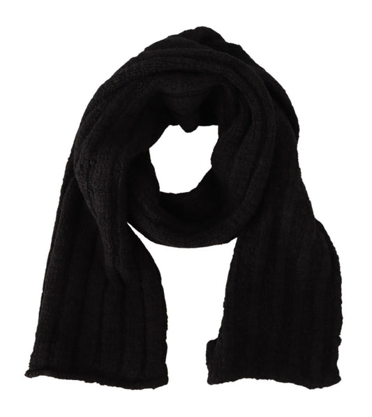 Dolce &amp; Gabbana Elegance Unleashed Black Wool Scarf