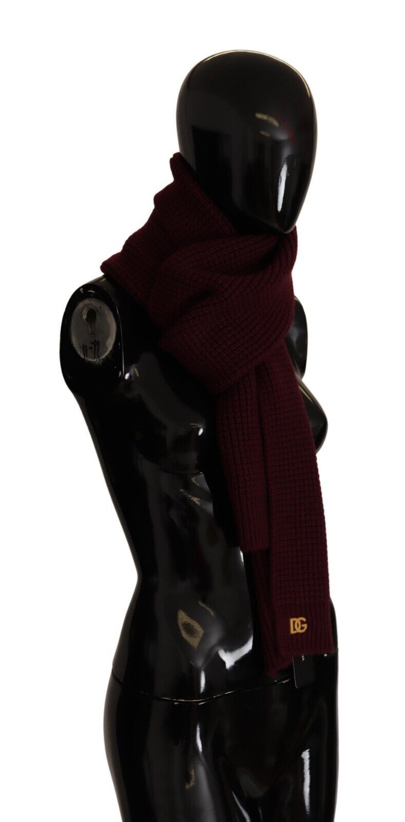 Dolce &amp; Gabbana Elegant Cashmere Knitted Scarf in Dark Red