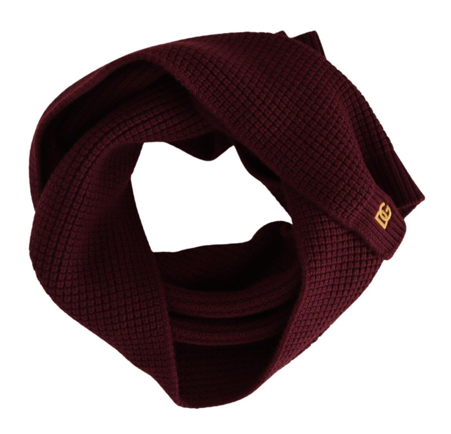 Dolce &amp; Gabbana Elegant Cashmere Knitted Scarf in Dark Red