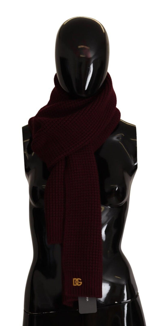 Dolce &amp; Gabbana Elegant Cashmere Knitted Scarf in Dark Red