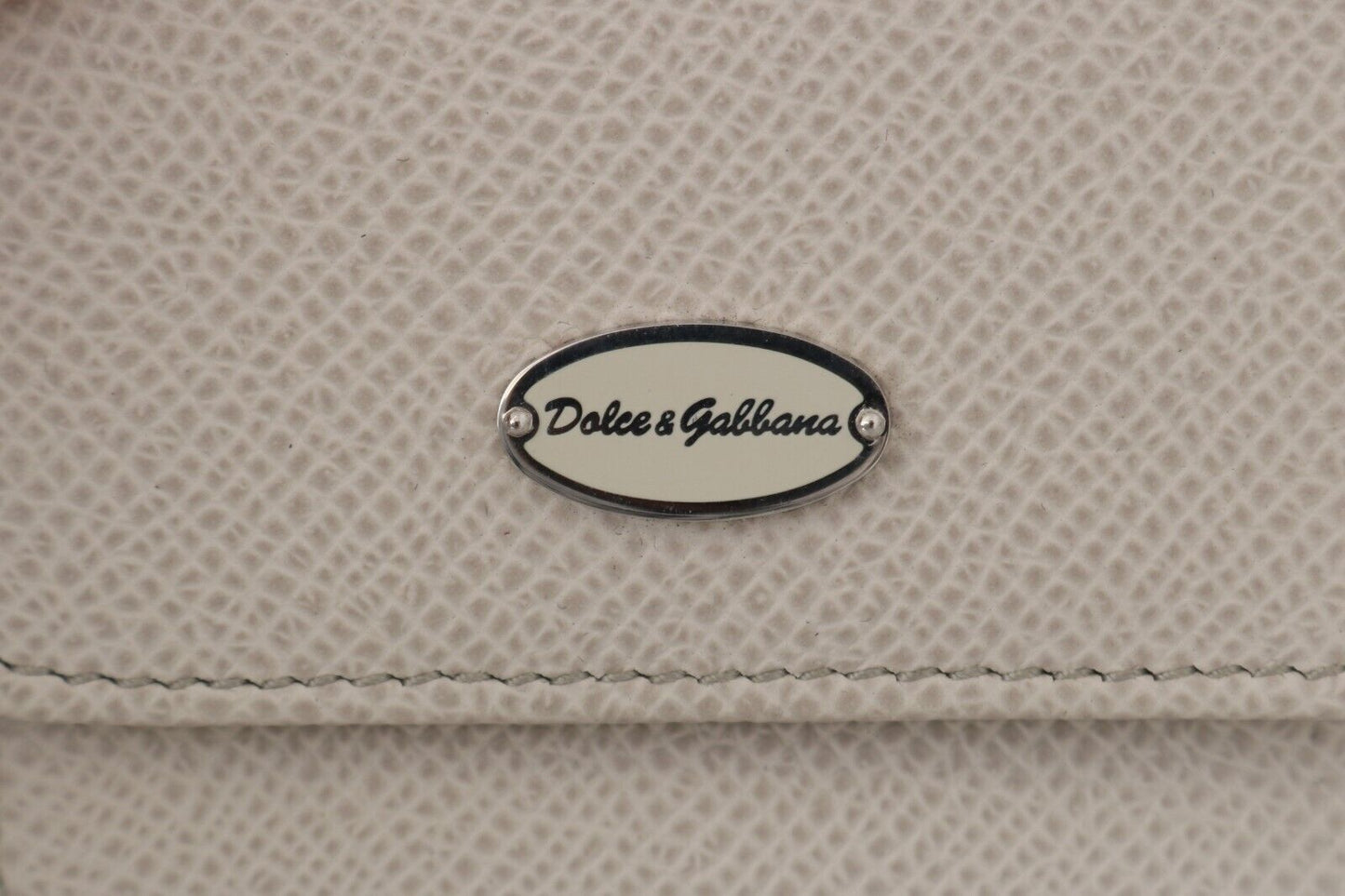 Dolce & Gabbana Schickes weißes Leder-Kondom-Etui Brieftasche