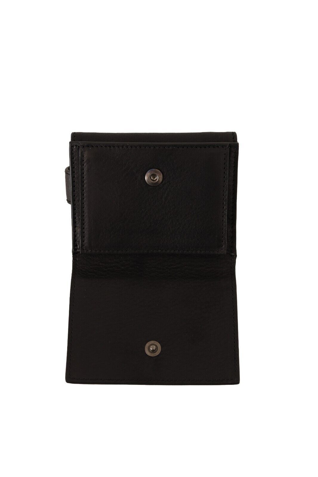 Dolce & Gabbana Elegantes schwarzes Leder Trifold Multi Kit