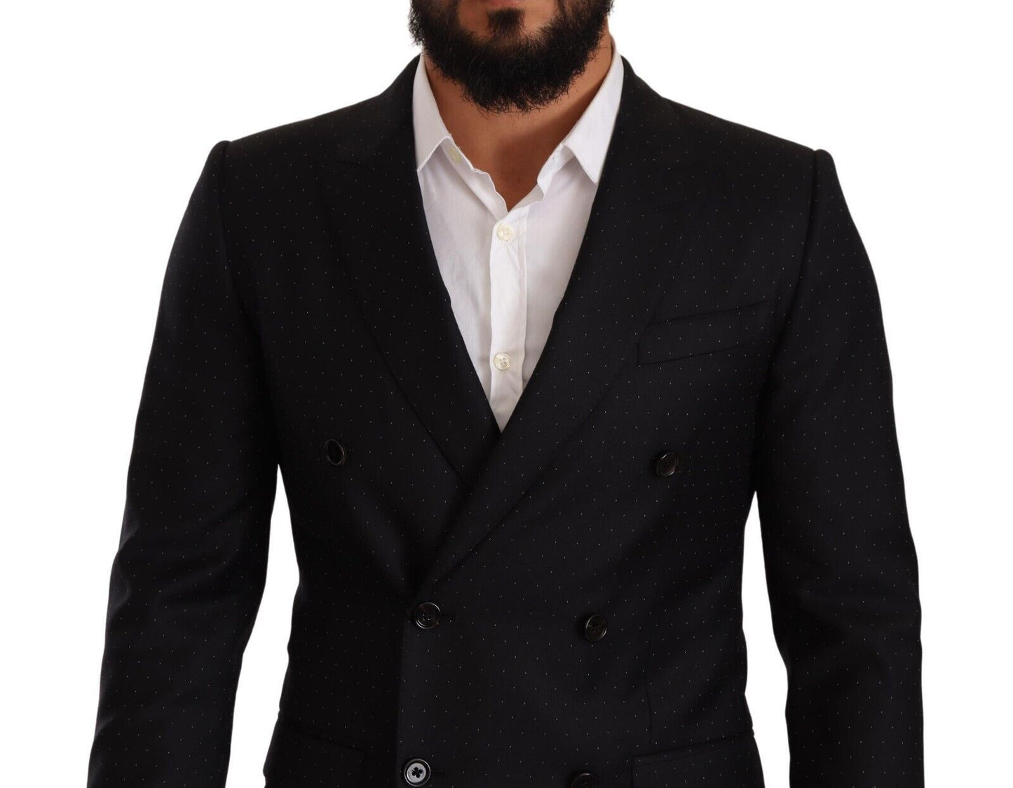 Dolce & Gabbana Eleganter schwarzer gepunkteter formeller Blazer