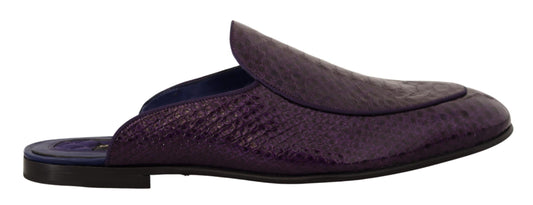 Dolce &amp; Gabbana Purple Exotic Python Leather Muulit