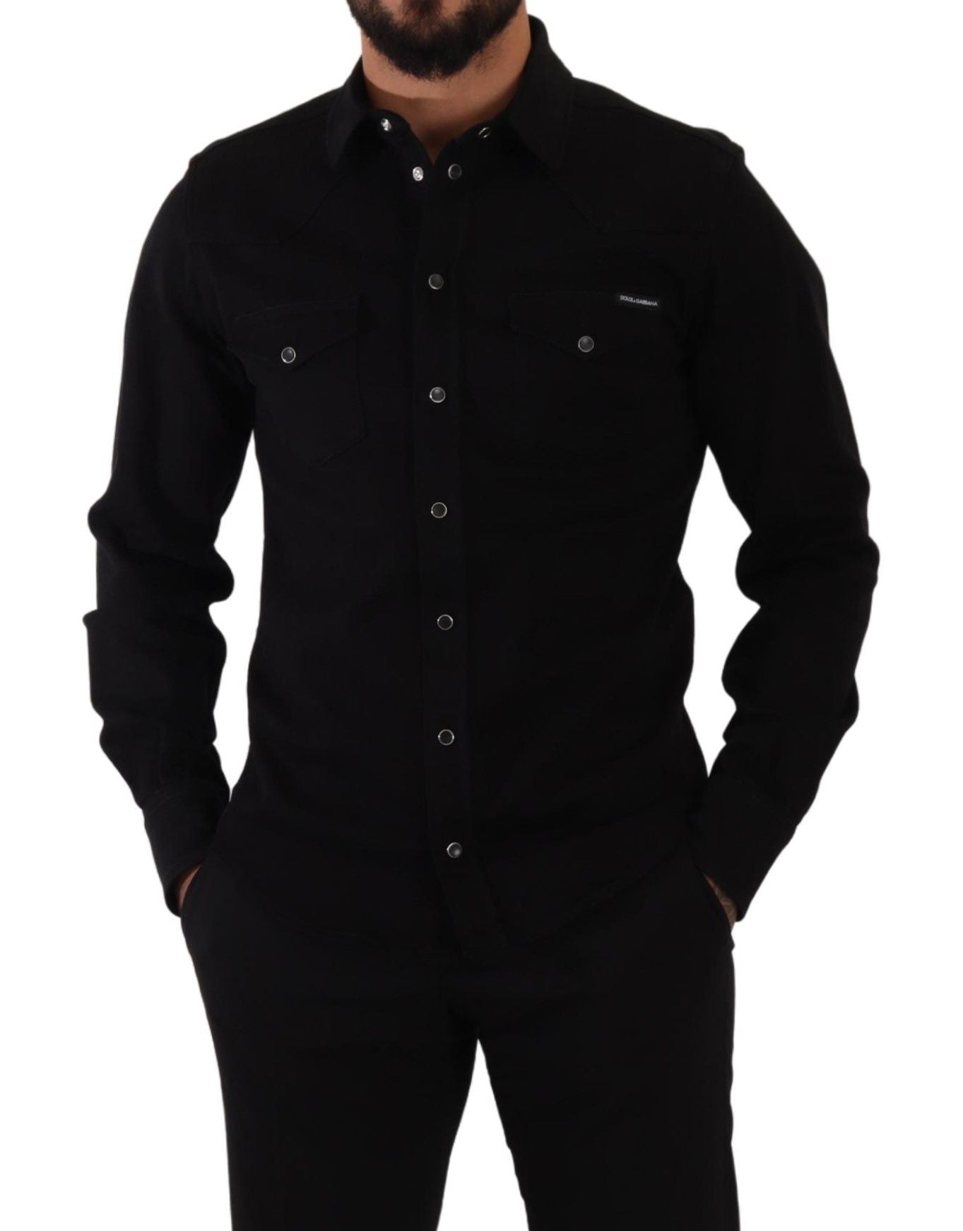 Dolce &amp; Gabbana Casual black designer shirt in slim fit